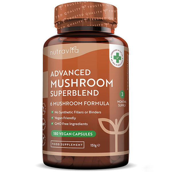 Nutravita Advanced Mushroom Superblend - 180 Vegan Capsules