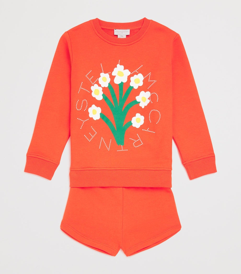 Stella McCartney kids cotton fleece daisy print tracksuit 2-14 years (British brand)