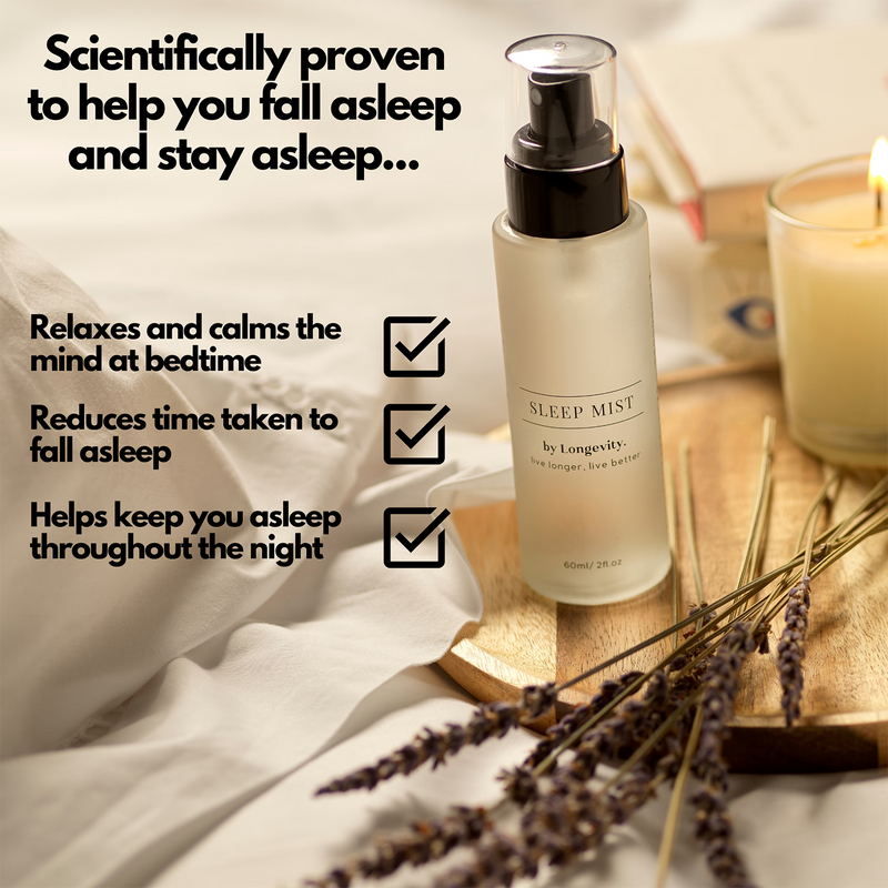 Longevity Sleep Mist pillow spray, UK version