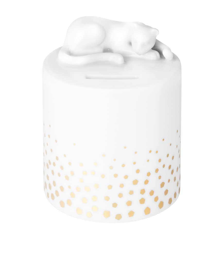 Cartier baby panther money box with metallic gold spots, 9.9cm x 8.5cm - British product