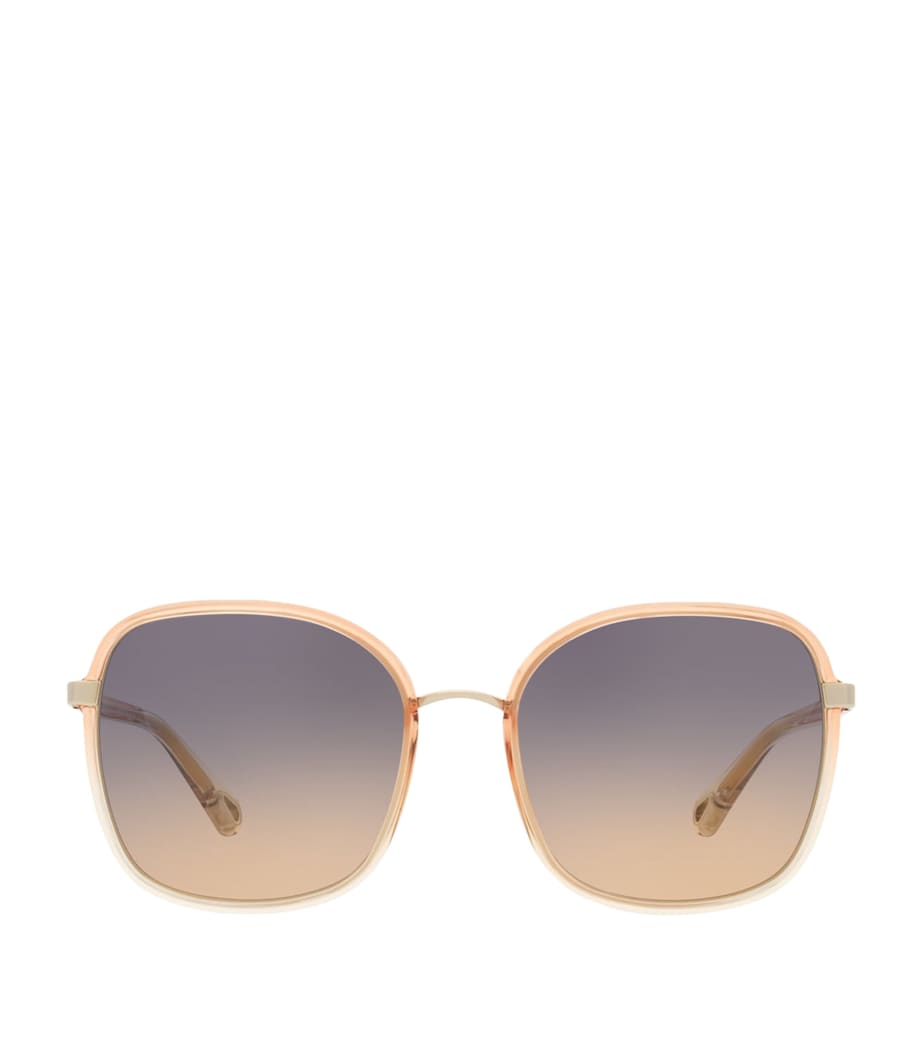 Chloé oversized square sunglasses with graduated tint (British brand)