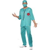 Smiffys adult surgeon costume green tunic and mask, imported from the UK