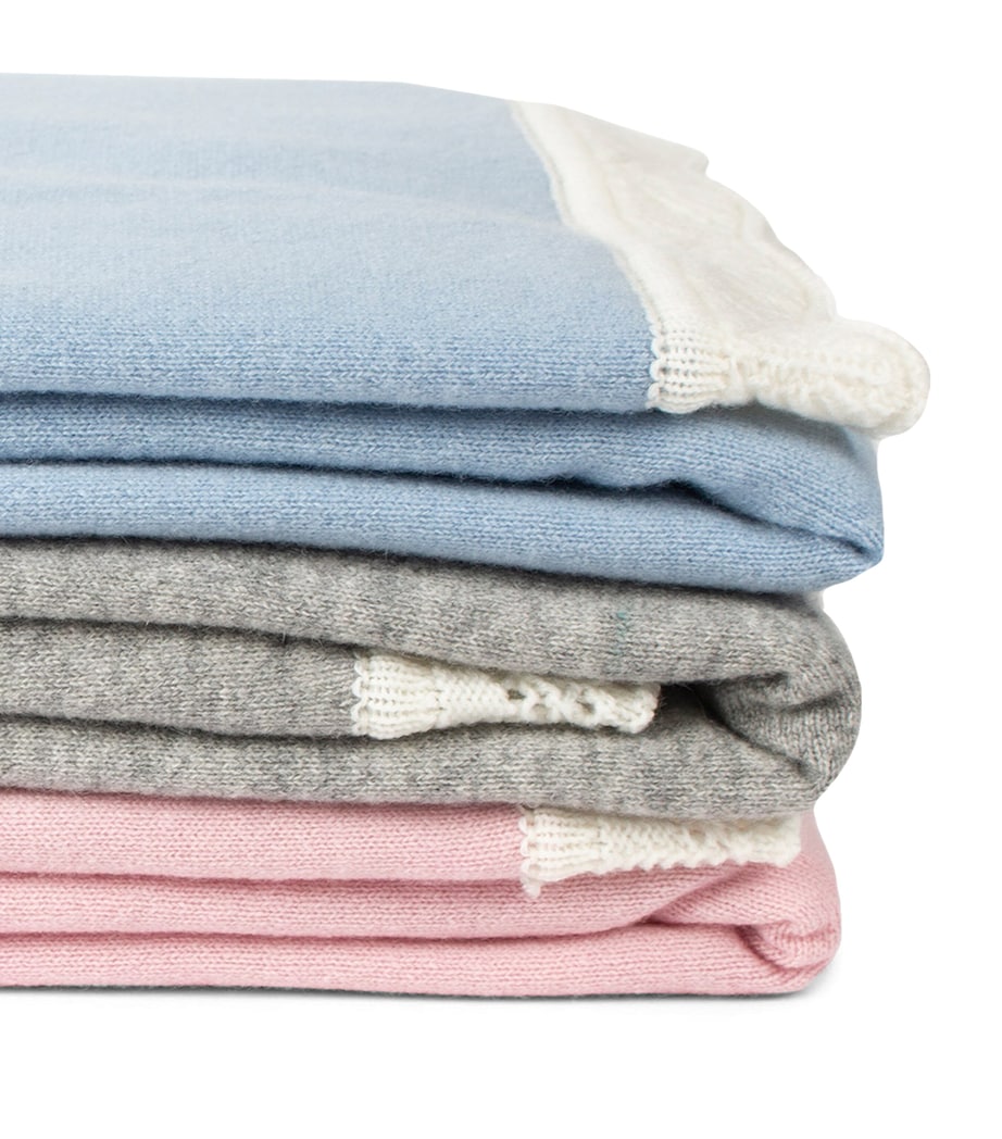 Trotters cashmere baby blanket with frills, UK version
