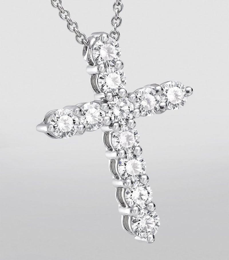 Graff white gold diamond cross necklace, UK version