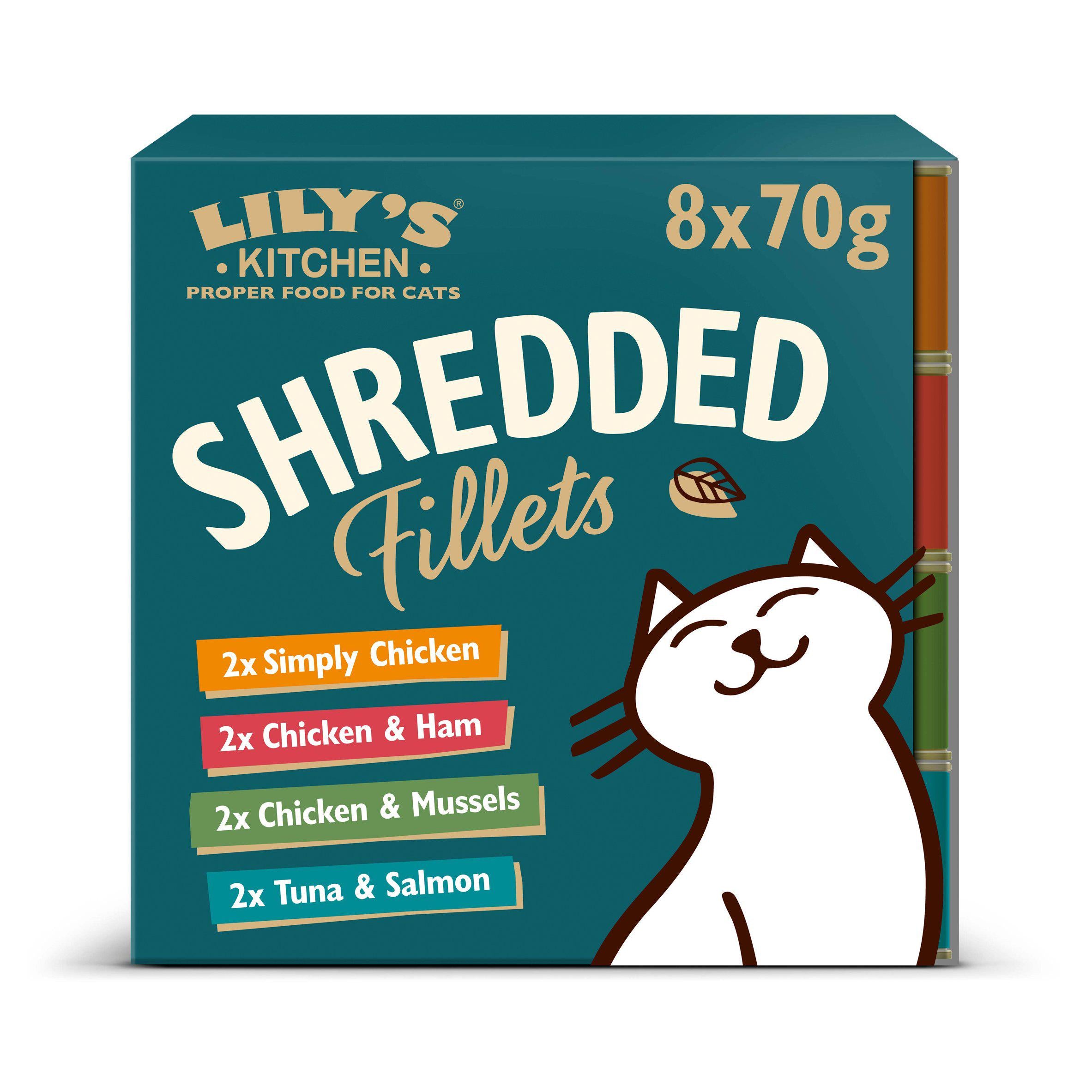 Lily's Kitchen Cat Shredded Fillets Multipack 8x70g GOODS Sainsburys   