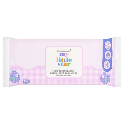 Superdrug Superdrug My Little Star Lightly Fragranced Baby Wipes 64ct- Buy online at McGrocer