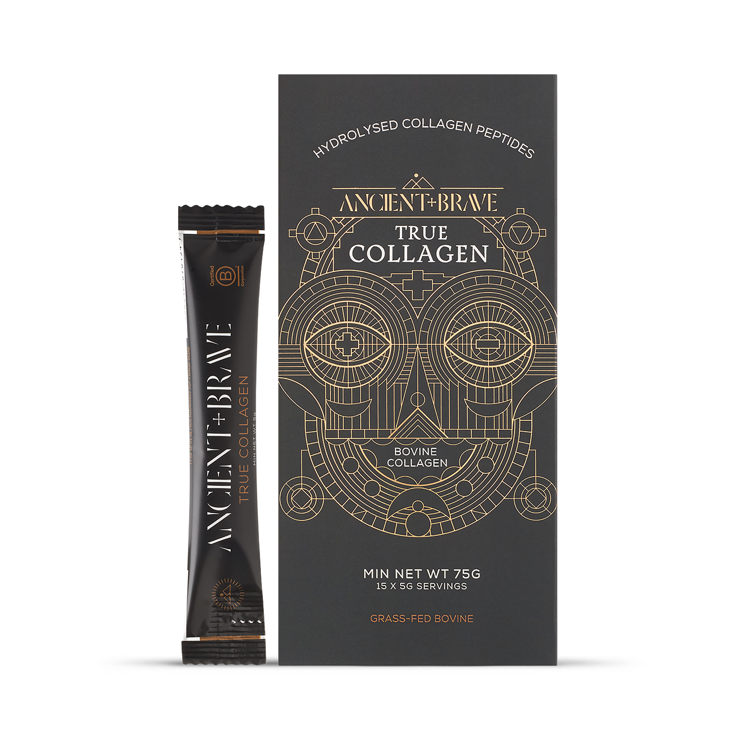Ancient+Brave True Collagen powder sachets 15 servings (British brand)