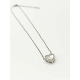 SVNX moonstone heart necklace and earrings set in silver - British product