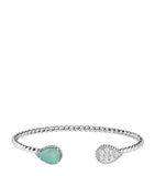 Boucheron Serpent Bohème white gold bangle with diamonds and aquaprase (British brand)