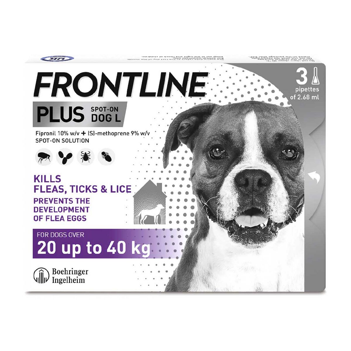 Frontline Plus Spot-On Large Dog 20-40kg - 3 x 2.68ml Pipettes GOODS Boots   