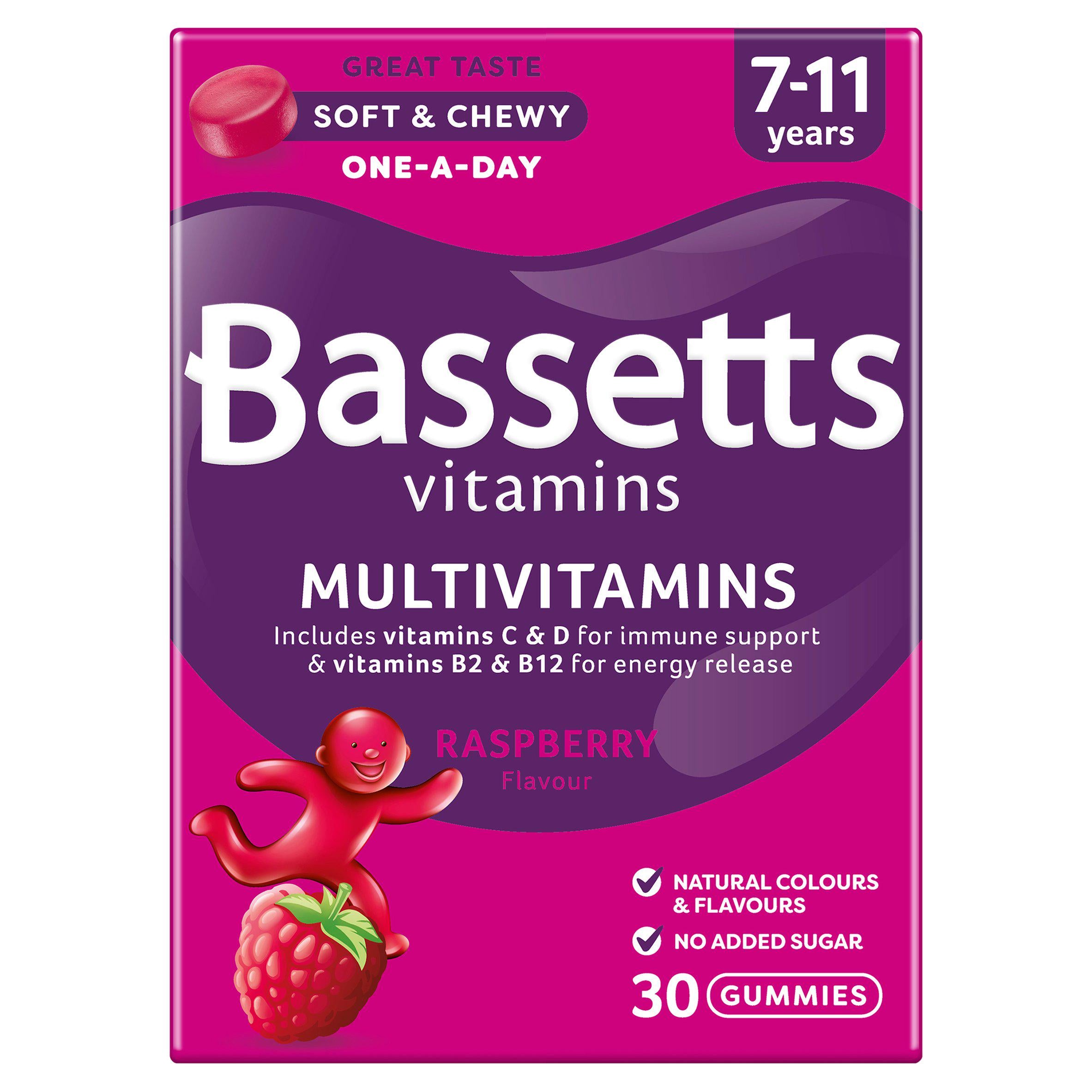 Bassetts Vitamins Multivitamins 7-11 Years Soft & Chewies x30 baby & children's healthcare Sainsburys   