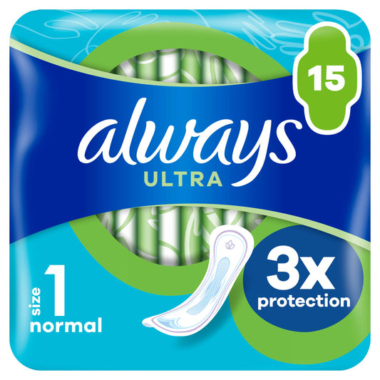 Always Ultra Sanitary Towels Normal Size 1 Pads x15 GOODS Sainsburys   