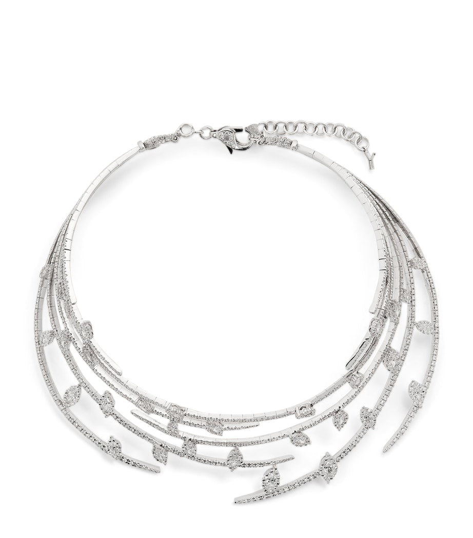 Yeprem Y-Couture white gold diamond leaf choker (British brand)