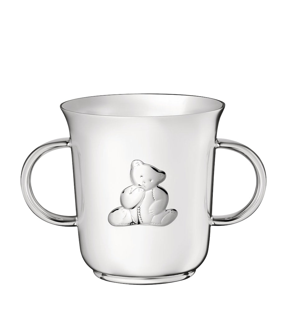 Christofle silver-plated Charlie Bear baby cup, imported from the UK