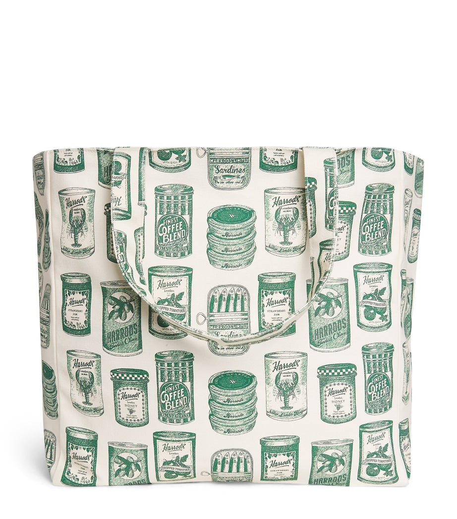 Harrods cotton canvas tote bag with iconic packaging prints, imported from the UK