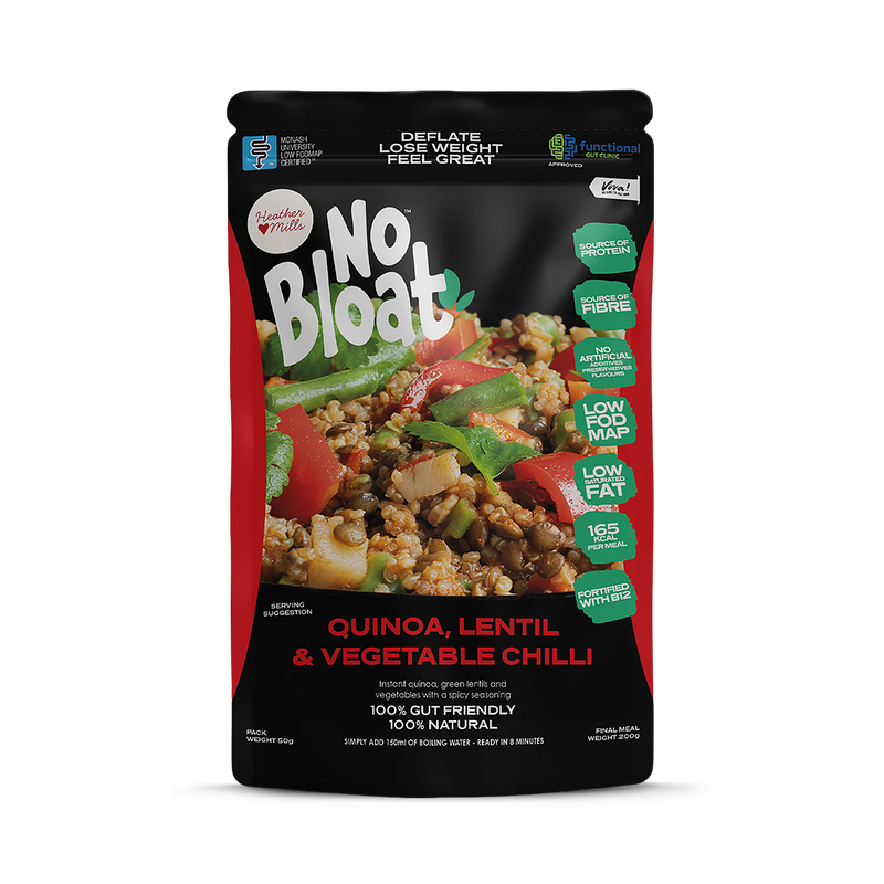 No Bloat quinoa lentil chilli pouches 4x50g - British product