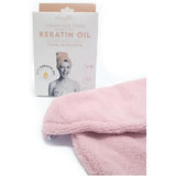 Danielle Creations pink hair turban towel with keratin oil, imported from the UK