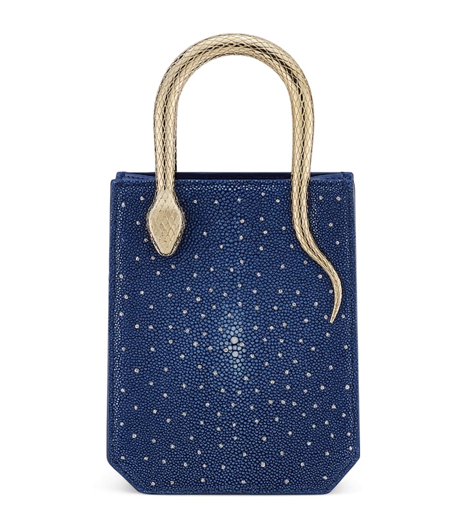 Bvlgari mini galuchat leather Serpentine tote bag (British brand)