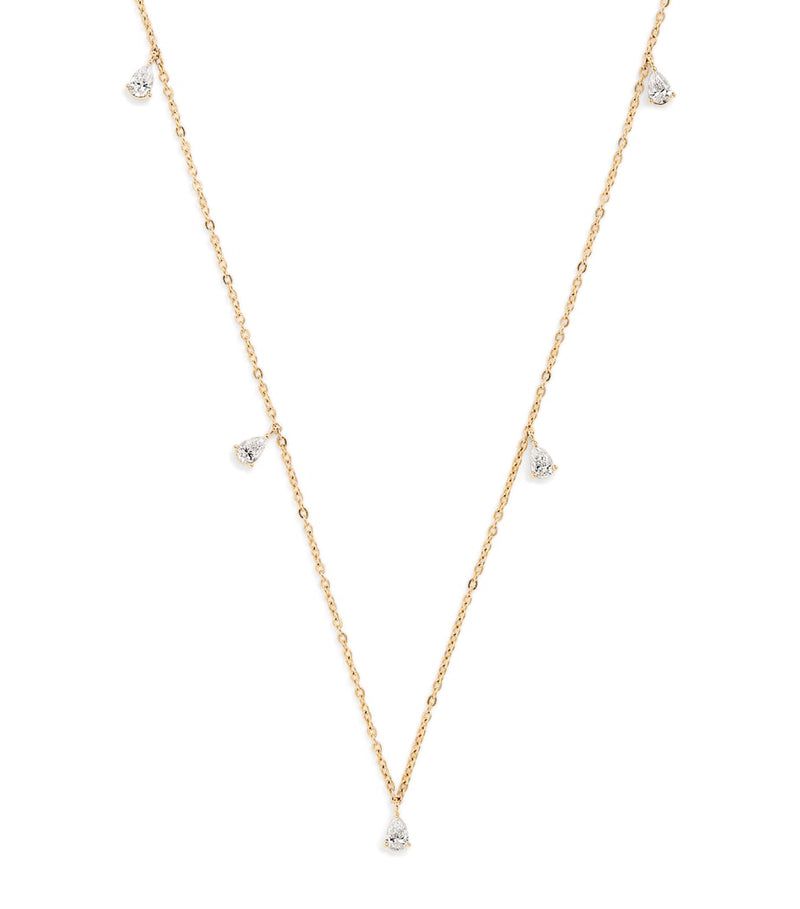 Harrods yellow gold diamond necklace 0.80ct (British brand)