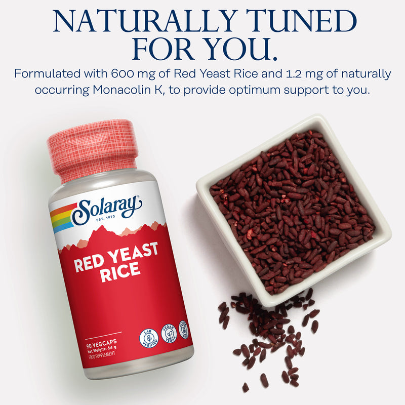 Solaray Red Yeast Rice supplement 600mg 90 capsules, UK version