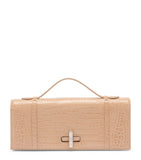 Malone Souliers croc-embossed May clutch bag, imported from the UK