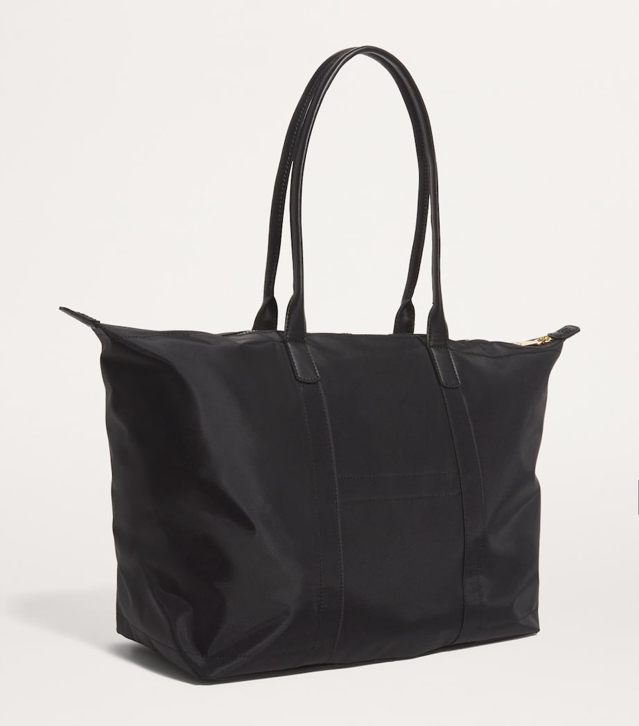 Harrods medium nylon tote bag with leather trim - British product