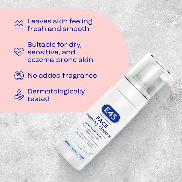 E45 Face Foaming Cleanser For Dry & Sensitive Skin 150ml GOODS Superdrug   