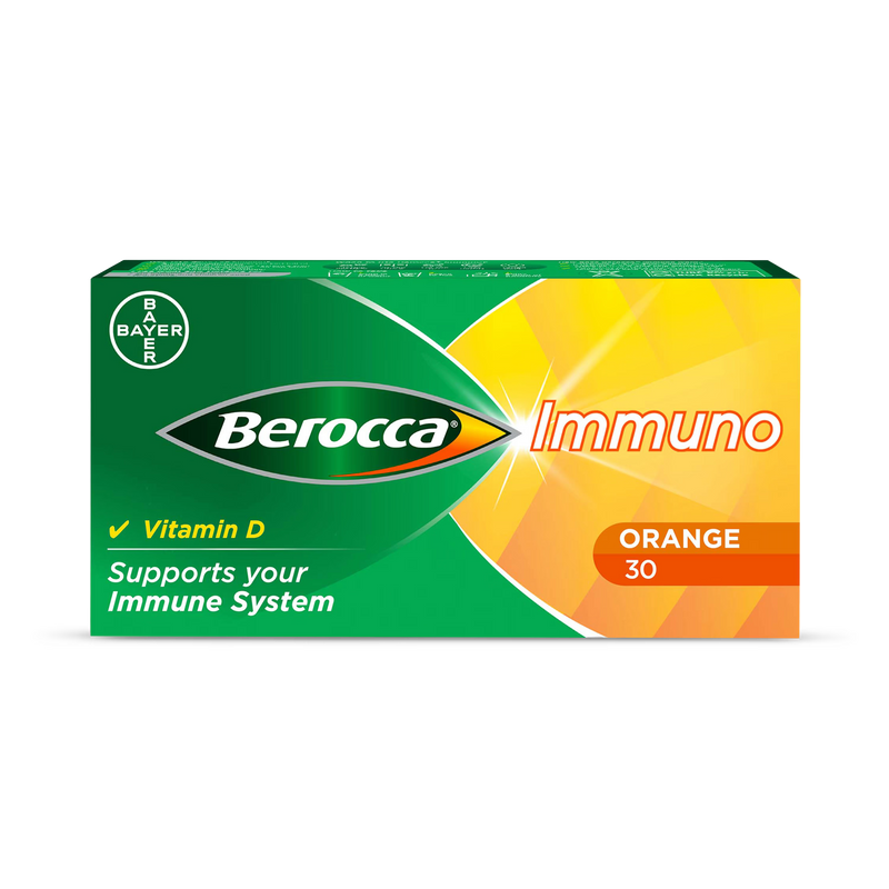 Berocca effervescent tablets orange flavour 30 (British brand)