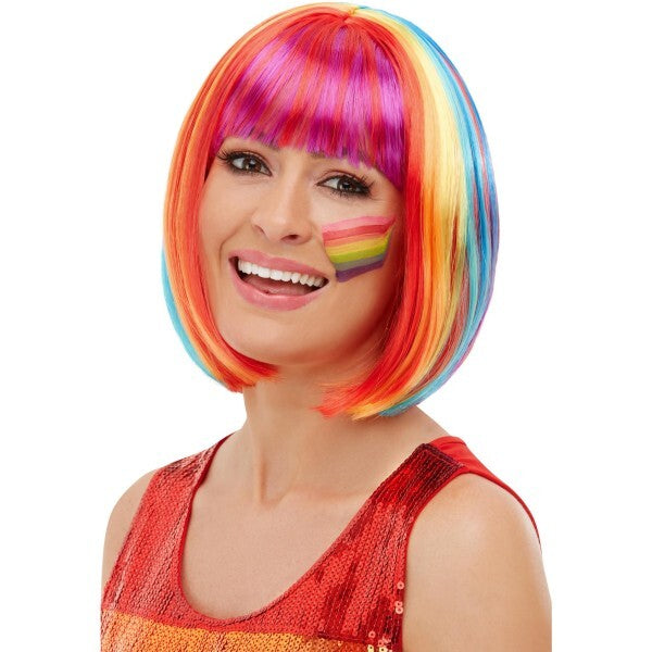 Smiffys rainbow bob wig multi-coloured, UK version