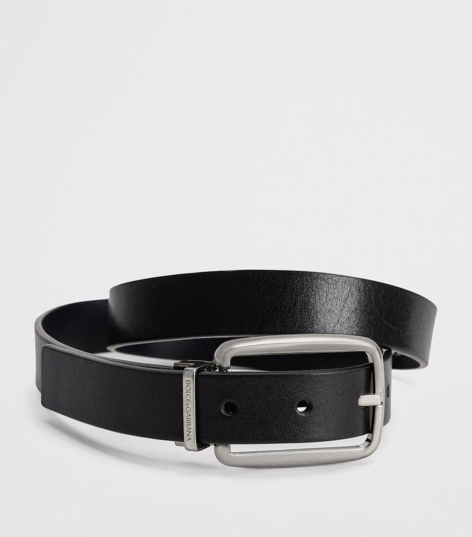 Dolce&Gabbana leather belt with engraved buckle - British product