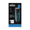 Braun Series 3+ electric shaver 3040S blue, UK version