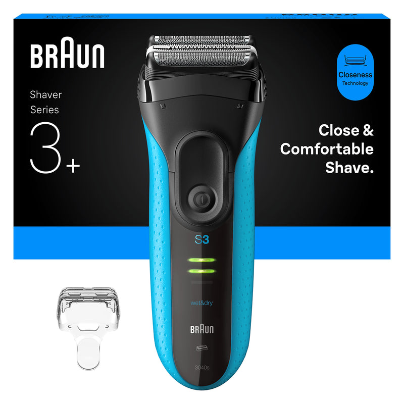 Braun Series 3+ electric shaver 3040S blue, UK version