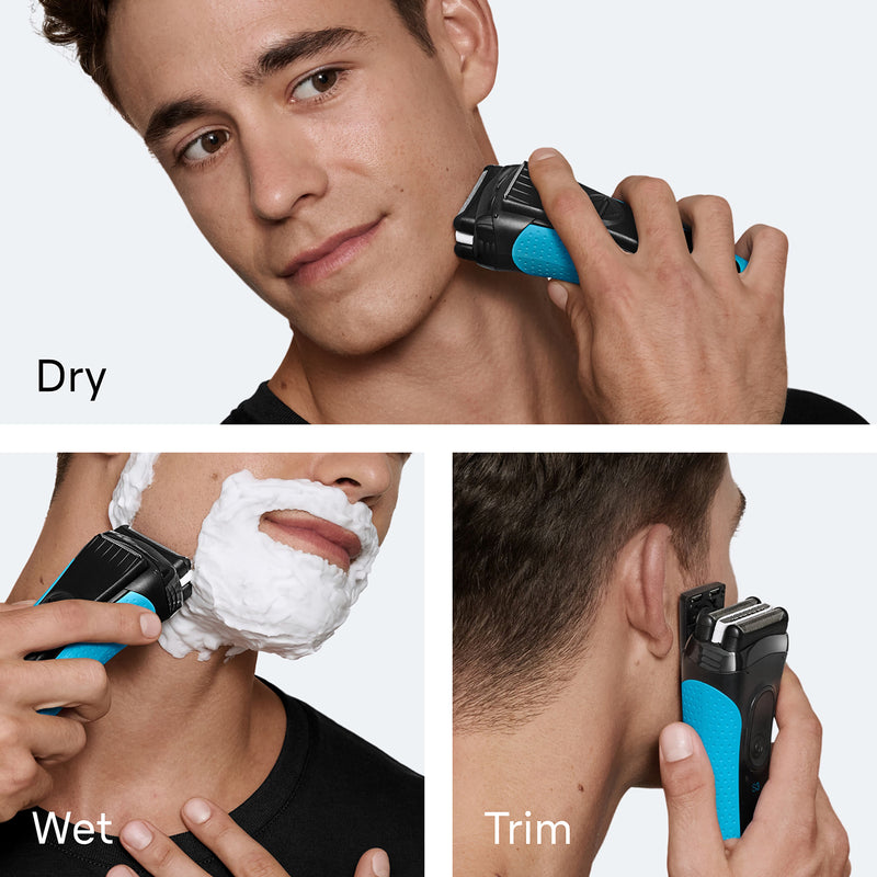 Braun Series 3+ electric shaver 3040S blue, UK version