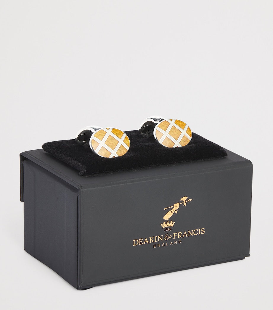 Deakin & Francis sterling silver enamel cufflinks, UK version