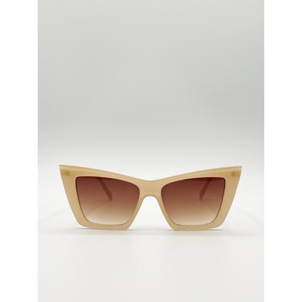 SVNX oversized cateye sunglasses in mocha (British brand)