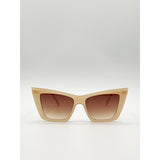 SVNX oversized cateye sunglasses in mocha (British brand)