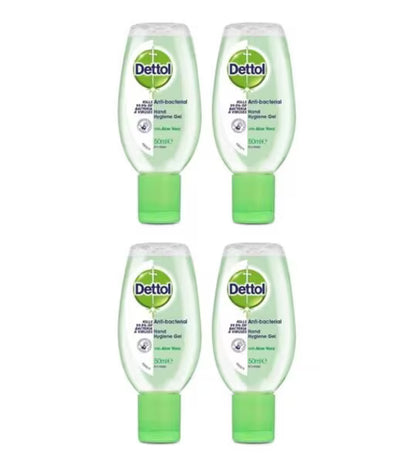 Dettol Gel hydroalcoolique antibactérien à l'aloe vera 50ml x 4