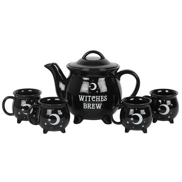 Something Different Witches Brew ceramic tea set cauldron design (British brand)