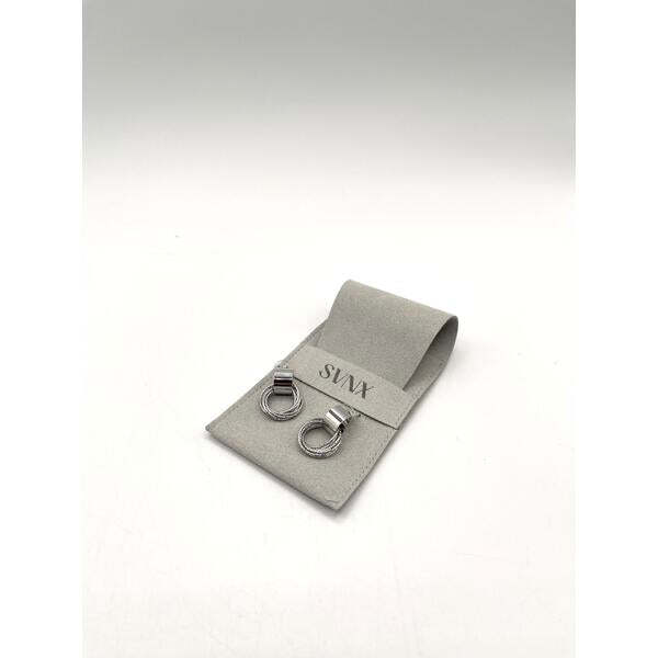 SVNX multi-layer circle stud earrings in silver - British product