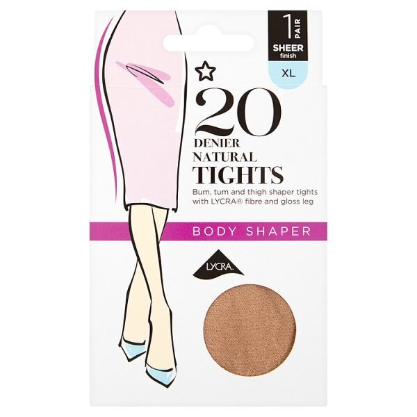 Superdrug 1 Pack 20 Denier Shaper Tights Natural XL