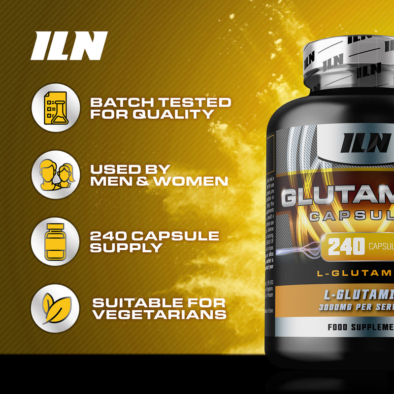 L Glutamine 3000mg capsules 240 count (British brand)
