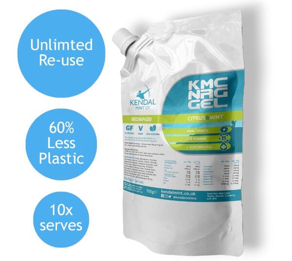 KMC energy gel refill pouch citrus mint 700g - British product