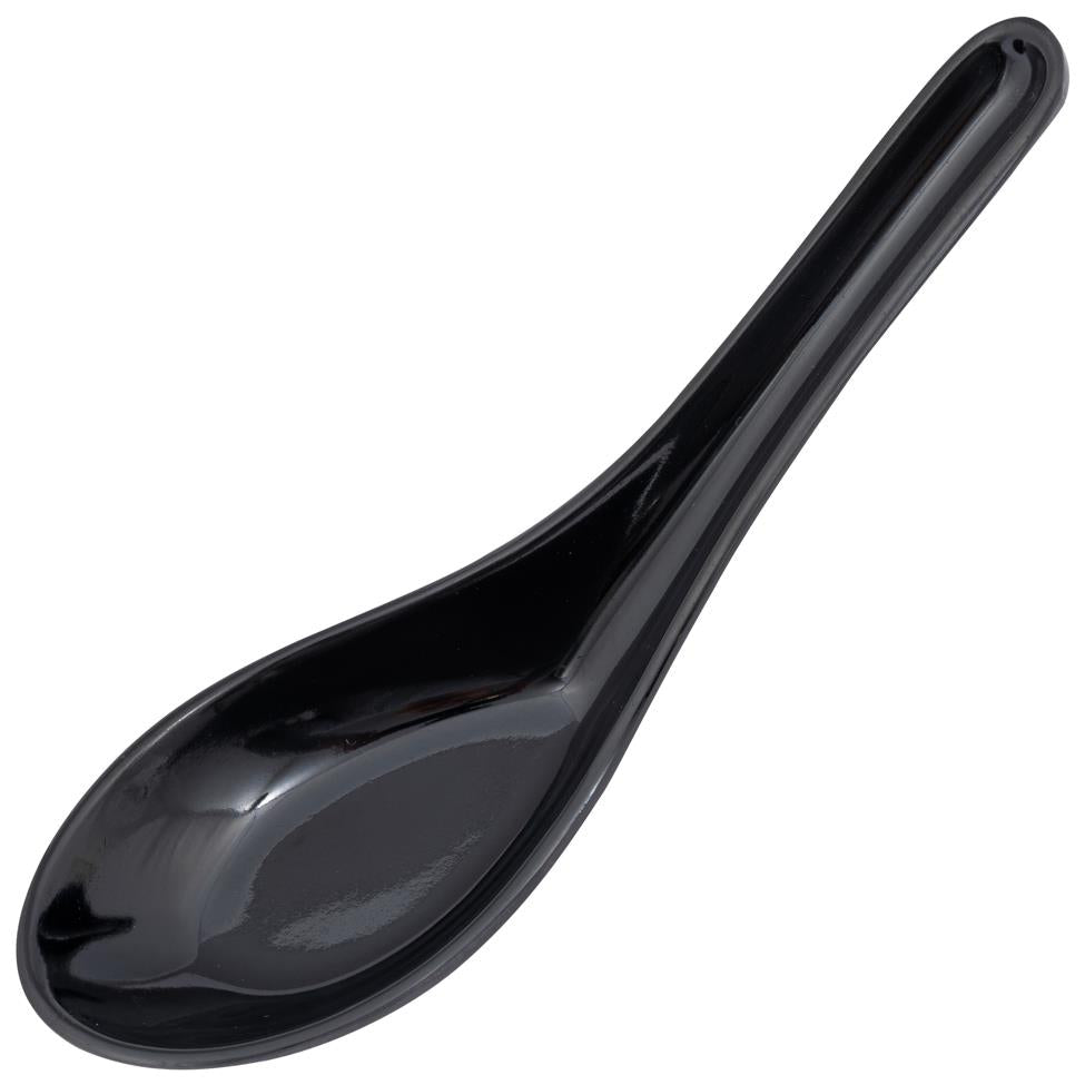 Black melamine rice spoon for serving, imported from the UK