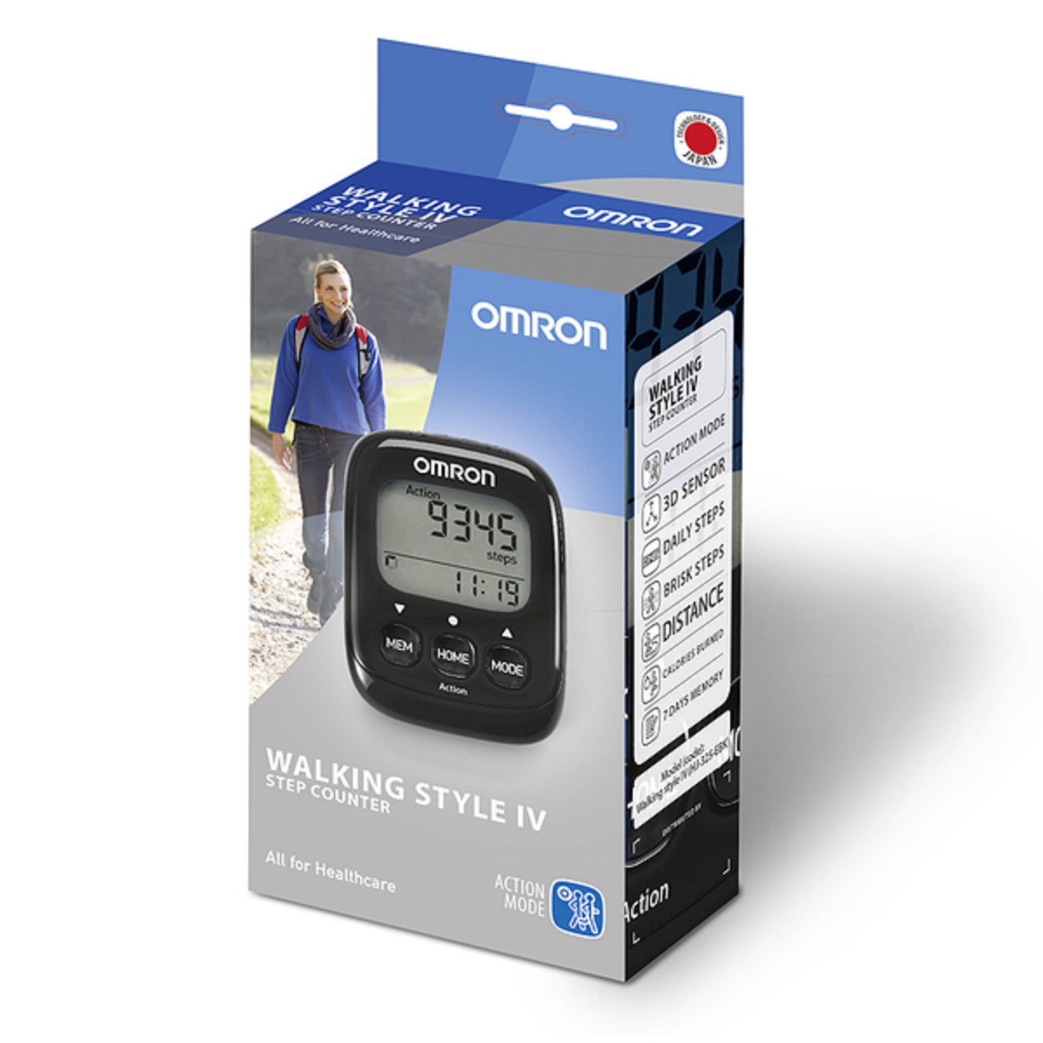 Omron Walking Style IV Pedometer Black, UK version