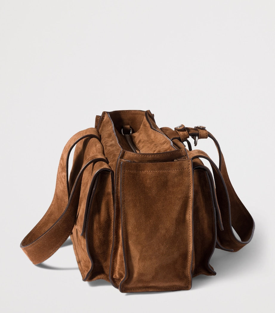 Miu Miu suede Utilitaire top-handle bag (British brand)