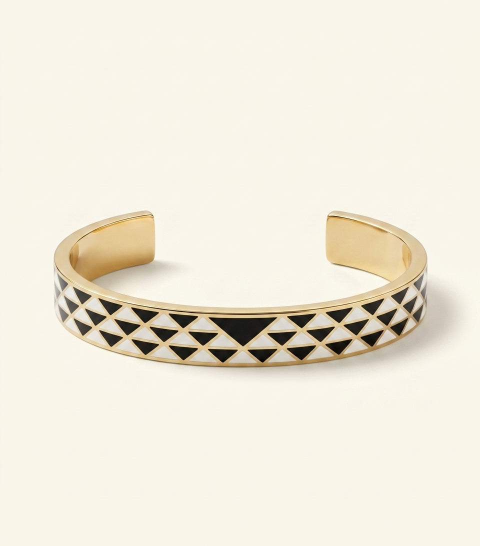Prada enamel triangle cuff bracelet, UK version