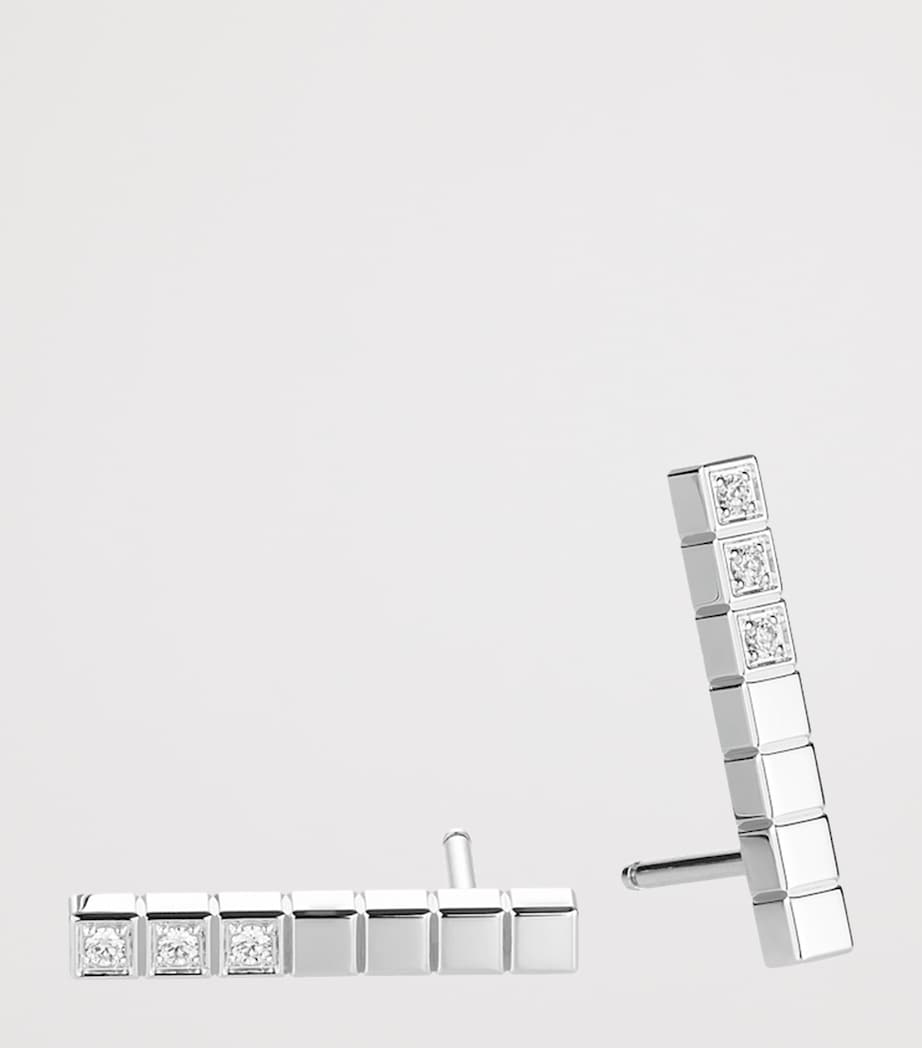 Chopard white gold diamond Ice Cube earrings, imported from the UK