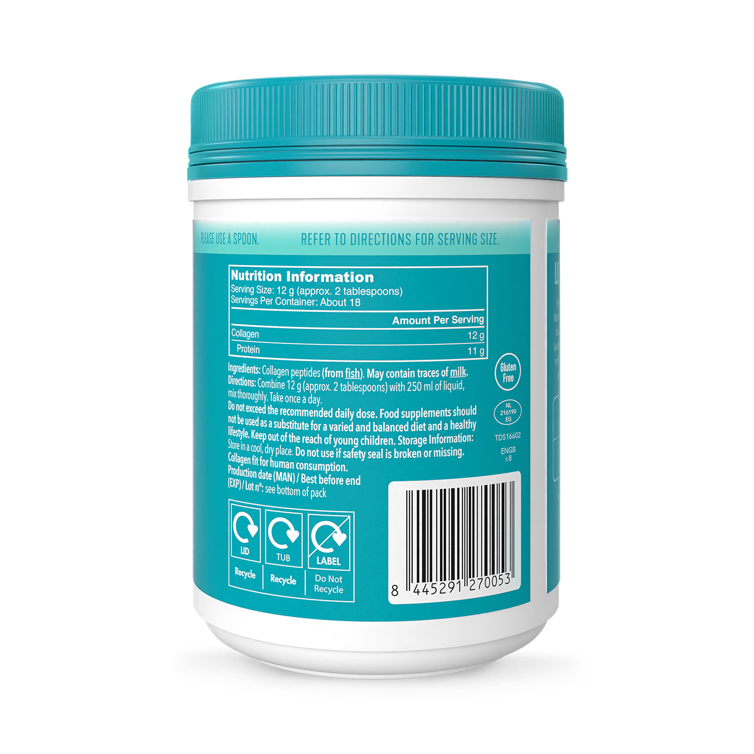 Vital Proteins marine collagen unflavoured powder 221g - British product