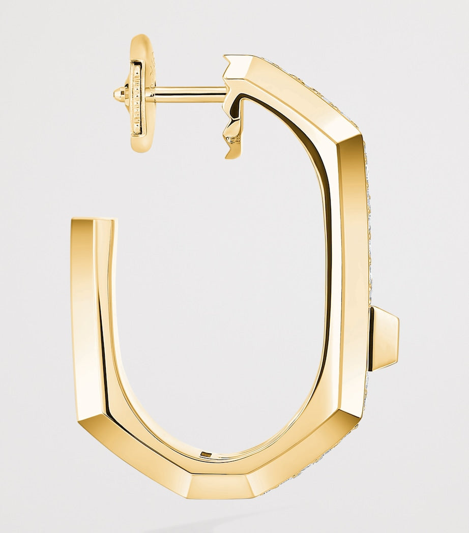 Messika Modernist yellow gold diamond single hoop earring 0.30ct, imported from the UK