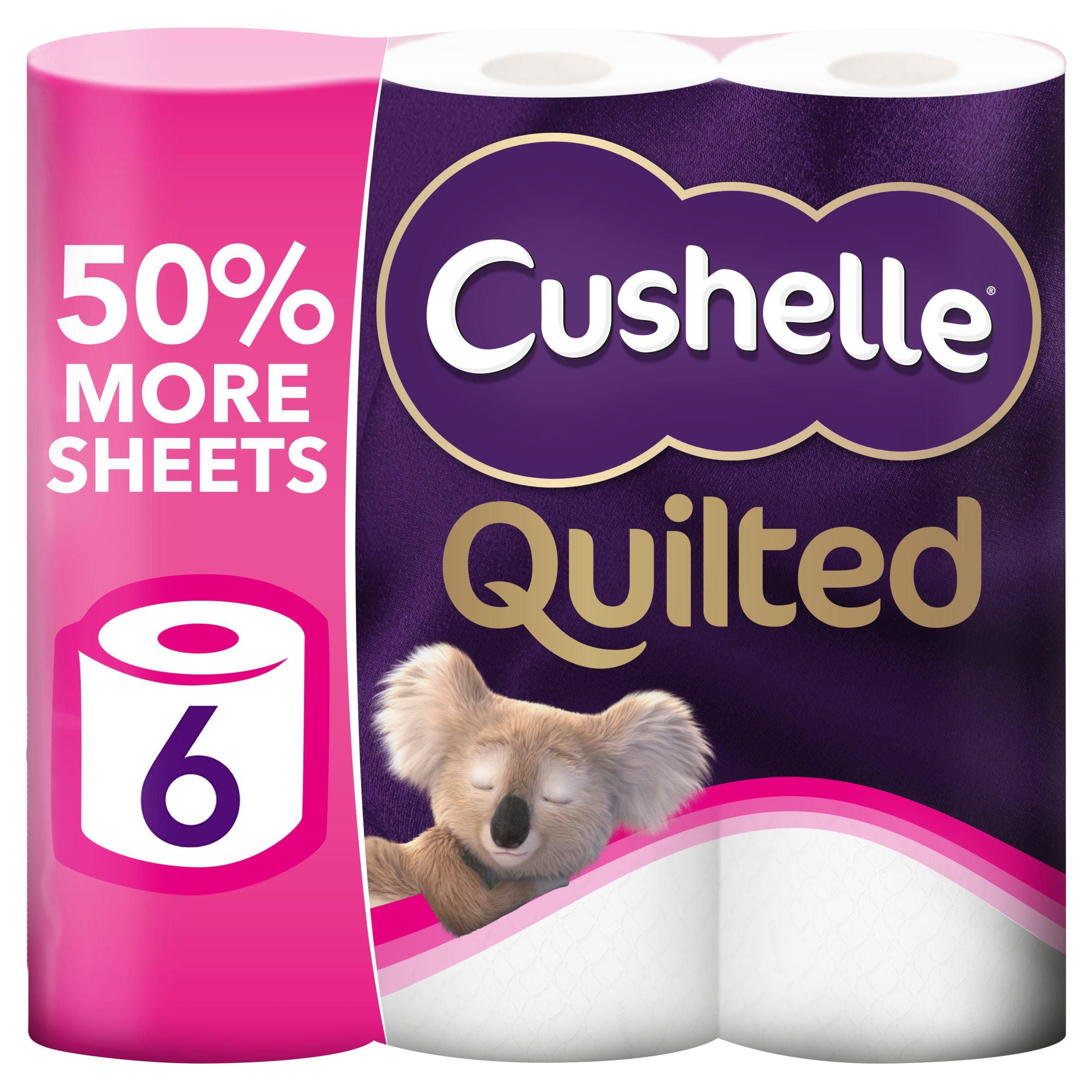 Cushelle Quilted Toilet Rolls 6 Mega Rolls 50% Longer Lasting GOODS Sainsburys   